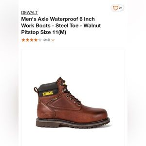 DeWALT Steel Toe Safety Work Boot  Waterproof, Leather-Walnut NEW! Mens Sz 11M